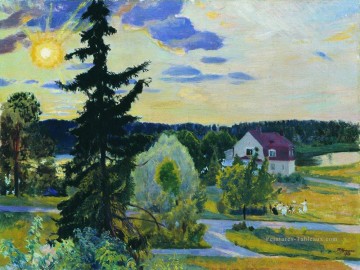 Boris Mikhailovich Kustodiev œuvres - paysage du soir 1917 Boris Mikhailovich Kustodiev
